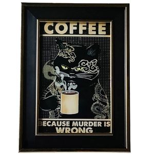 Cat Murder Is Wrong 🔪 Coffee Coffebar Kitchen Table Top Hanging Decor Cute Art